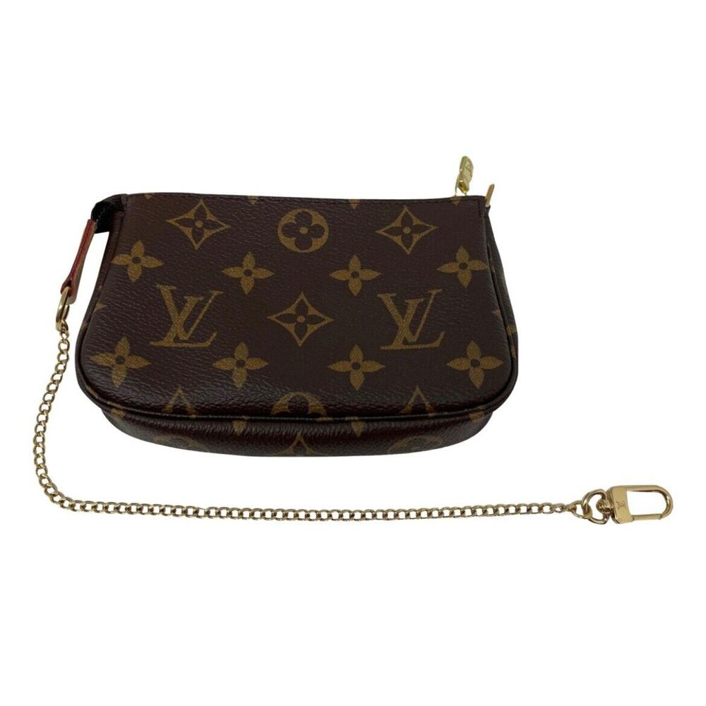 Louis Vuitton Pochette Accessoires Monogram Shoulder Bag Mini Brown Canvas